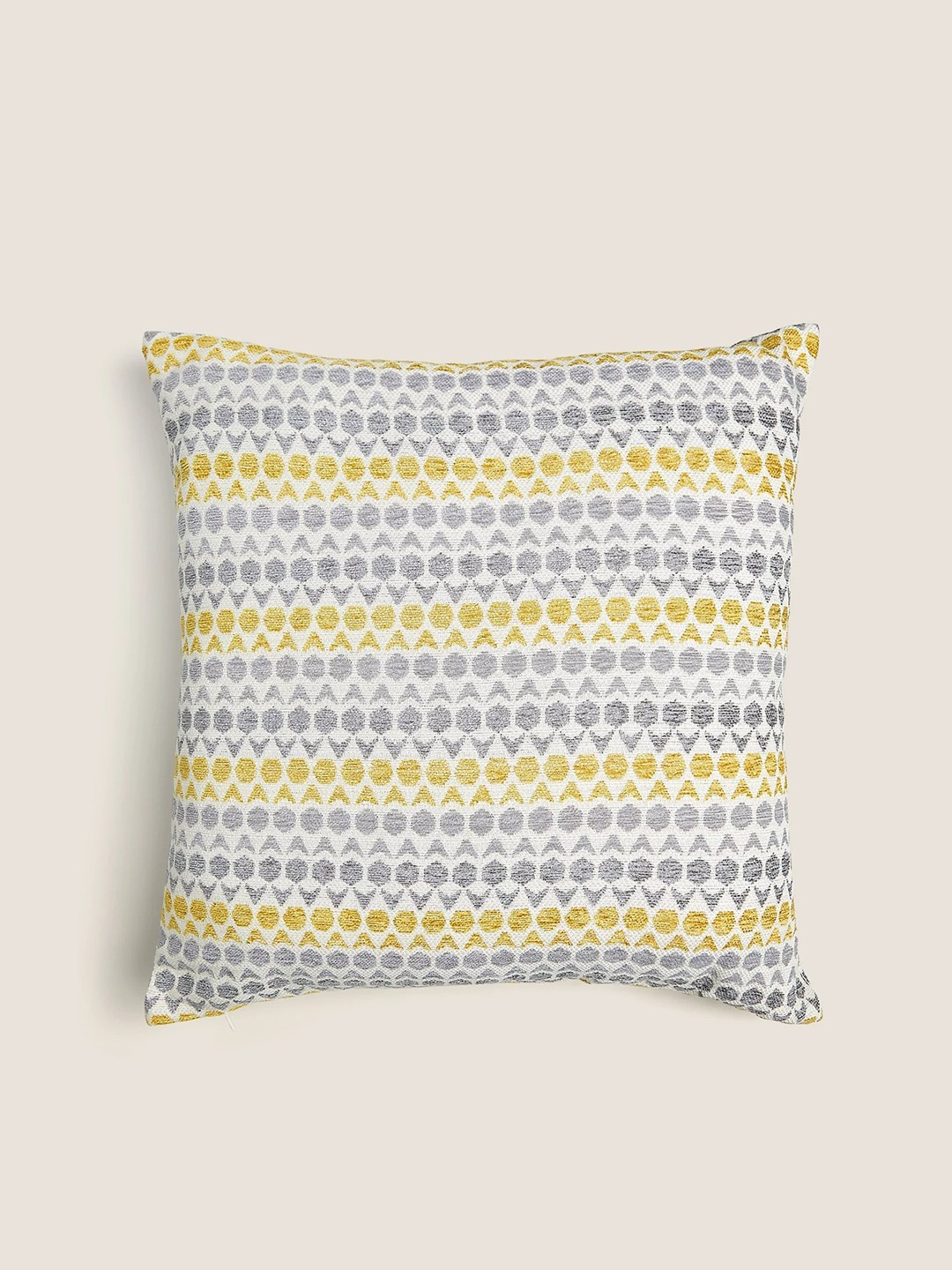 

Marks & Spencer Yellow & Grey Self Design Pre-filled Square Cushion