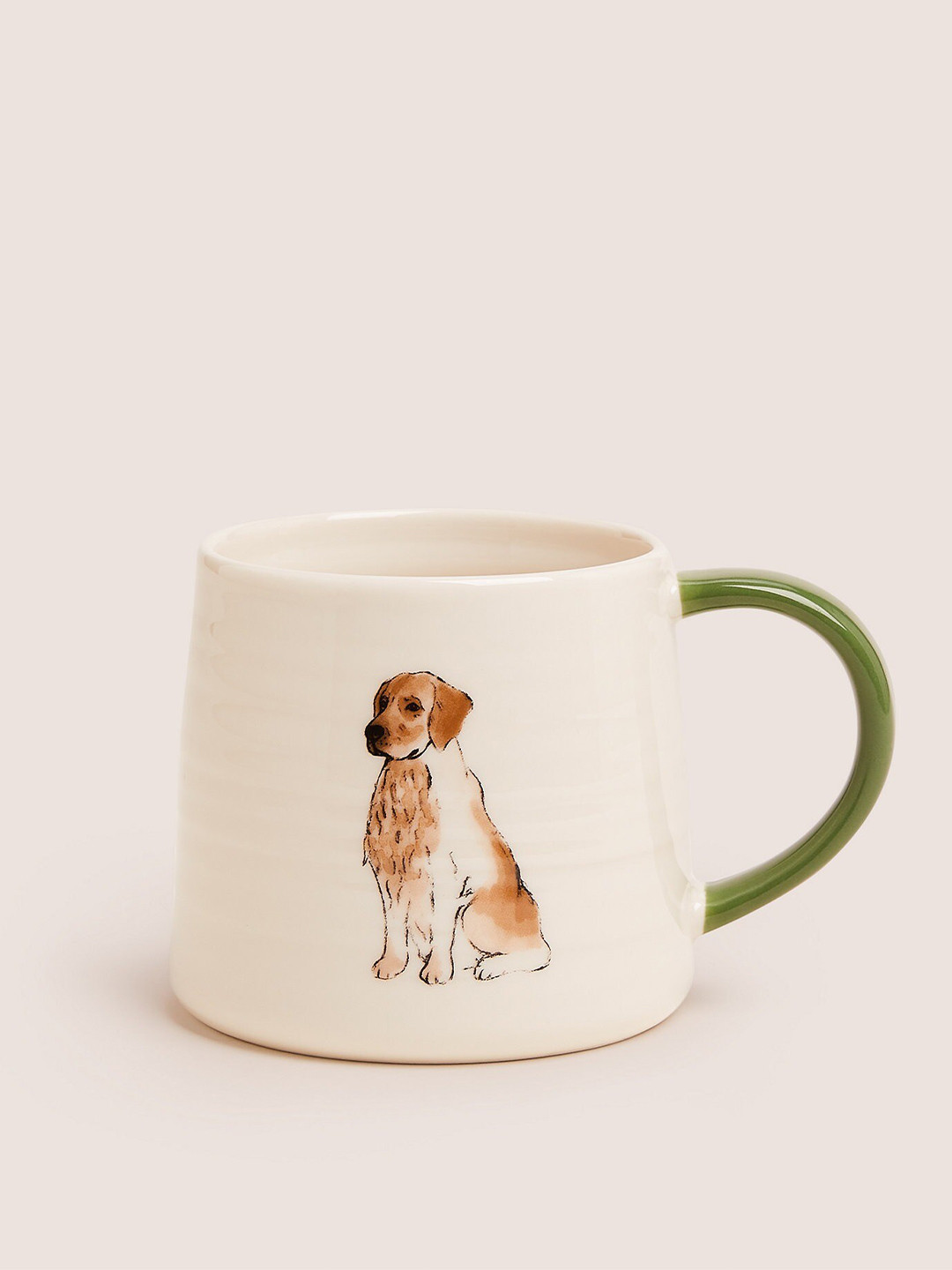 

Marks & Spencer Cream-Coloured & Brown Hand Painted Bone China Glossy Mug