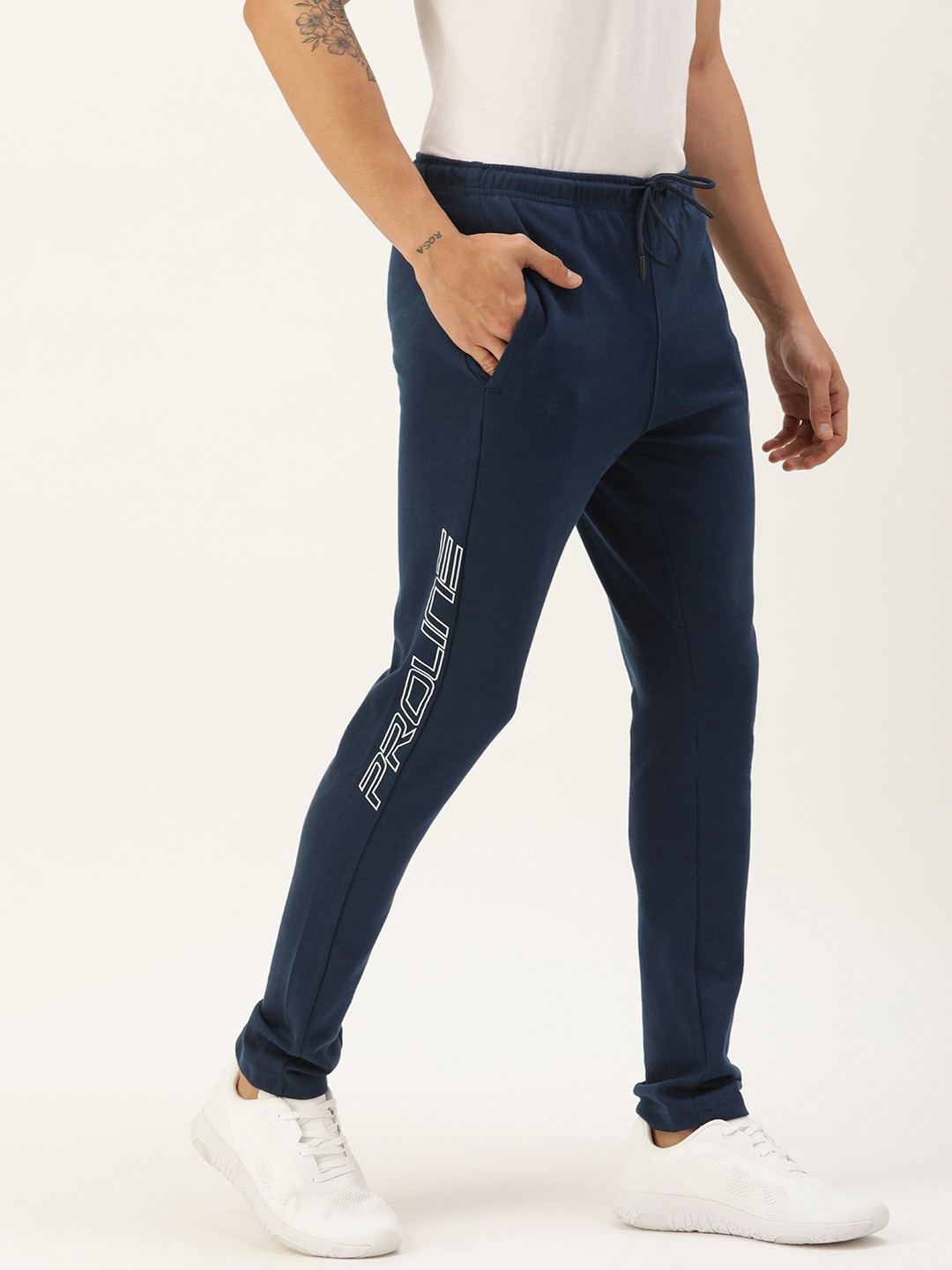 

Proline Active Men Dark Blue Typography Printed Mid-Rise Regular Track Pants