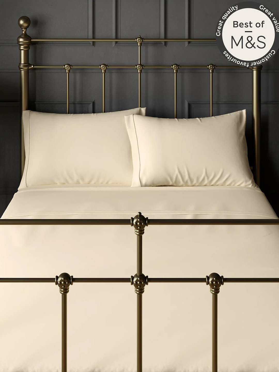 

Marks & Spencer Ivory White Pack of 2 Egyptian Cotton Pillowcases