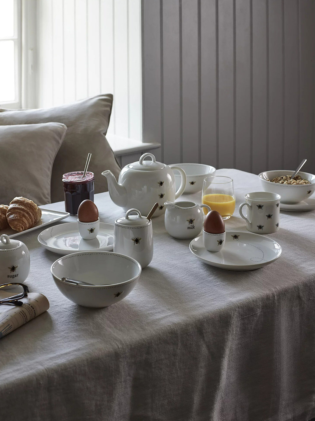 

Marks & Spencer White Set Of 2 Printed Bone China Bowls