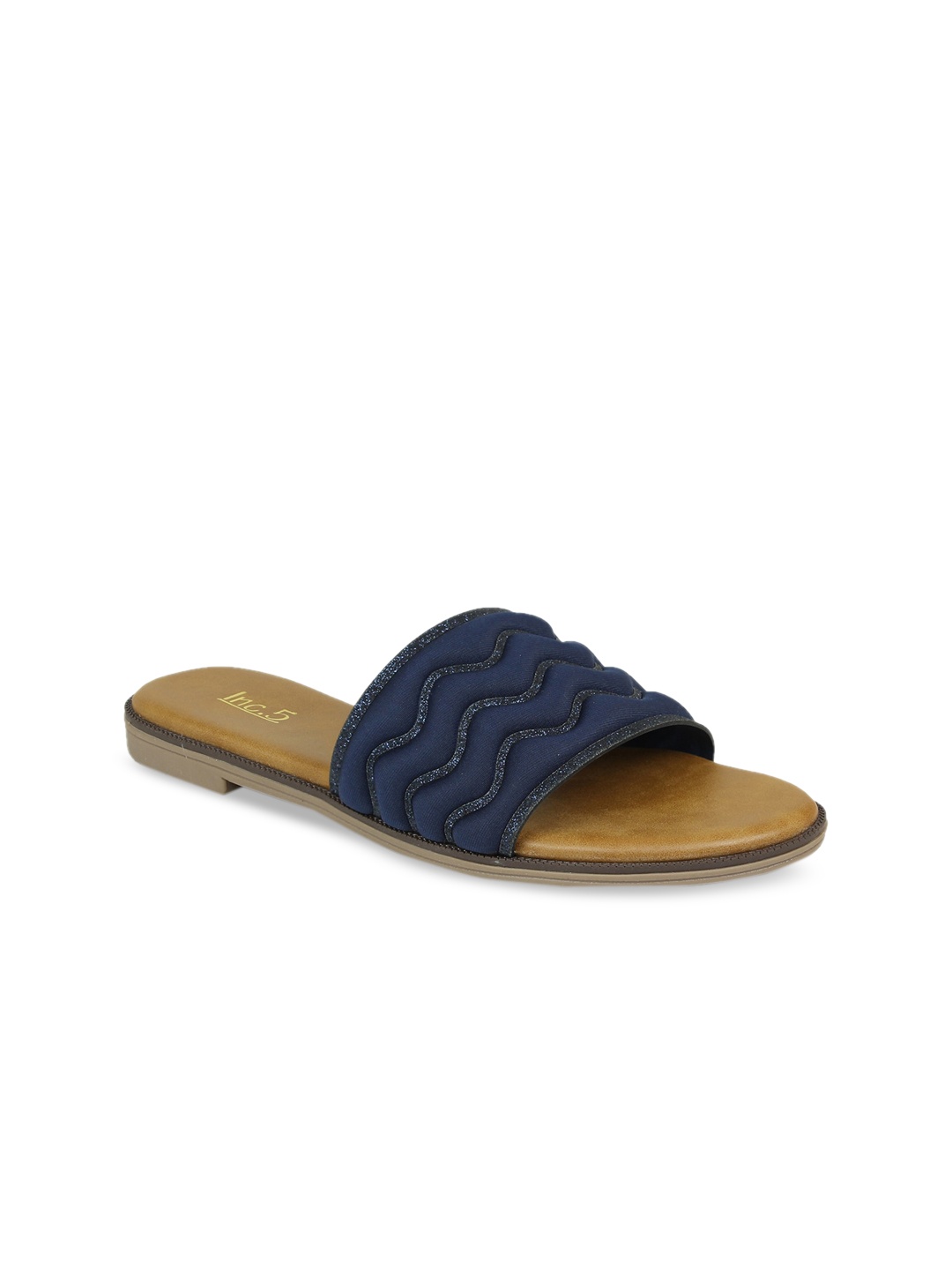 

Inc 5 Women Navy Blue Embellished Open Toe Flats