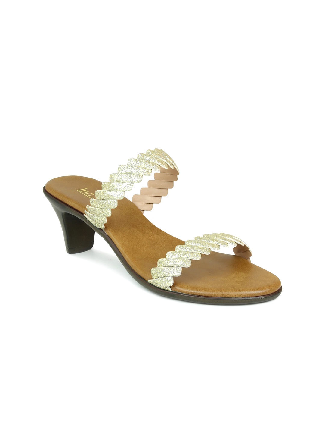 

Inc 5 Gold-Toned Embellished Block Sandals