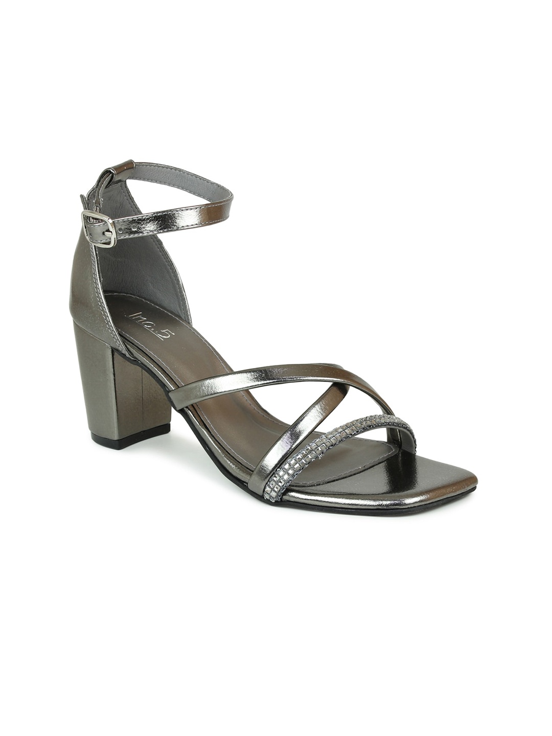 

Inc 5 Grey Block Sandals with Buckles