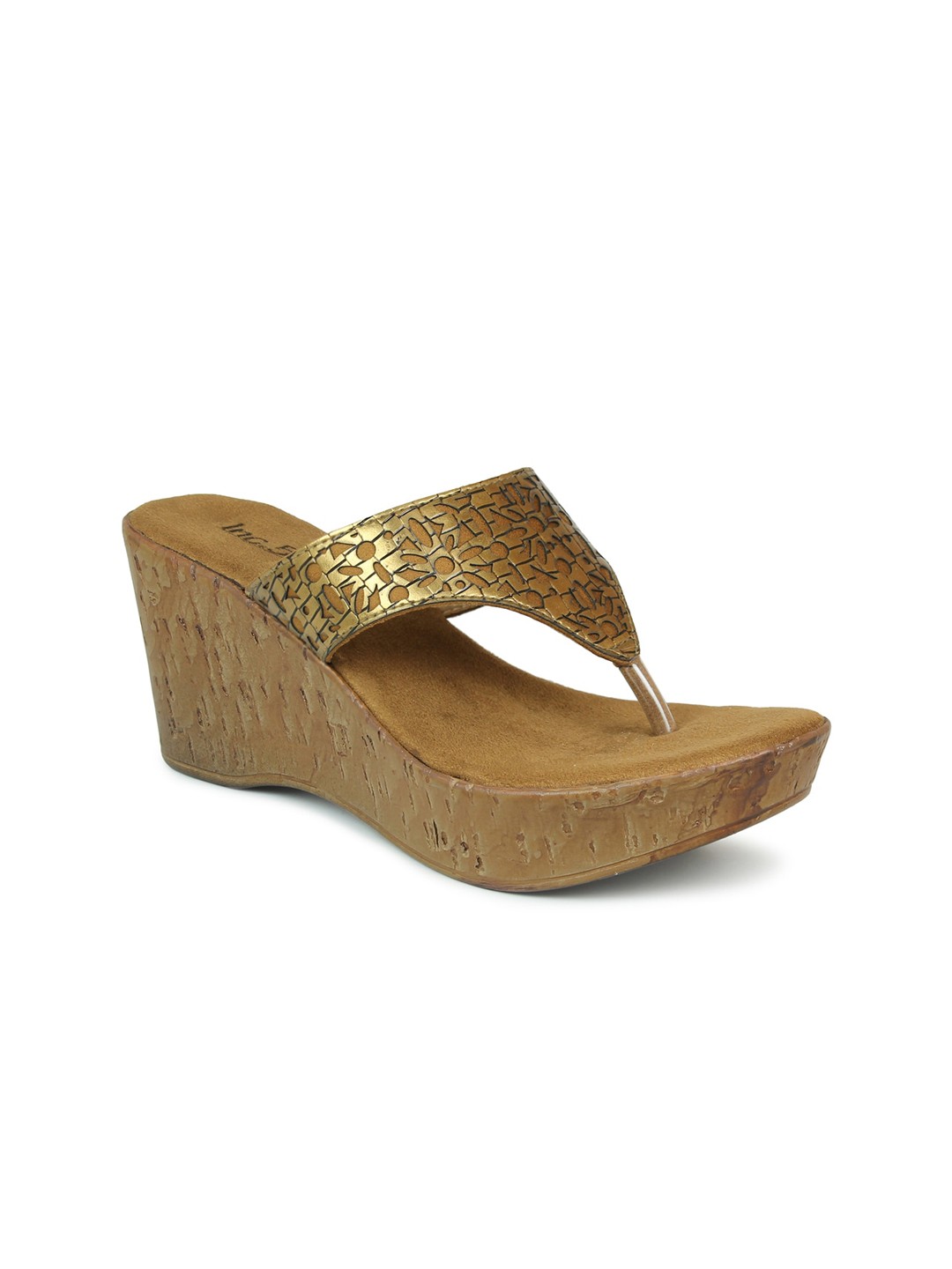 

Inc 5 Gold-Toned Ethnic Wedge Heels