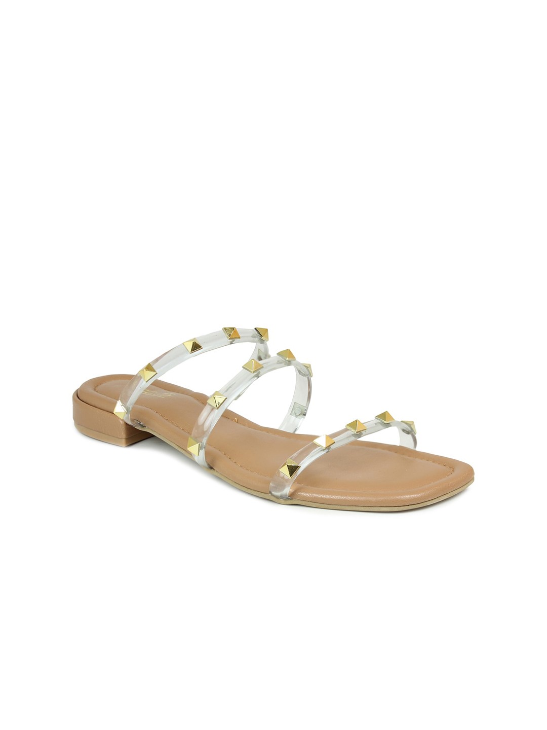

Inc 5 Women Transparent & Beige Embellished Open Toe Flats