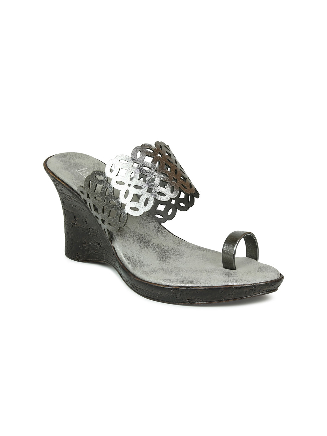 

Inc 5 Grey Embellished Ethnic Wedge Sandals