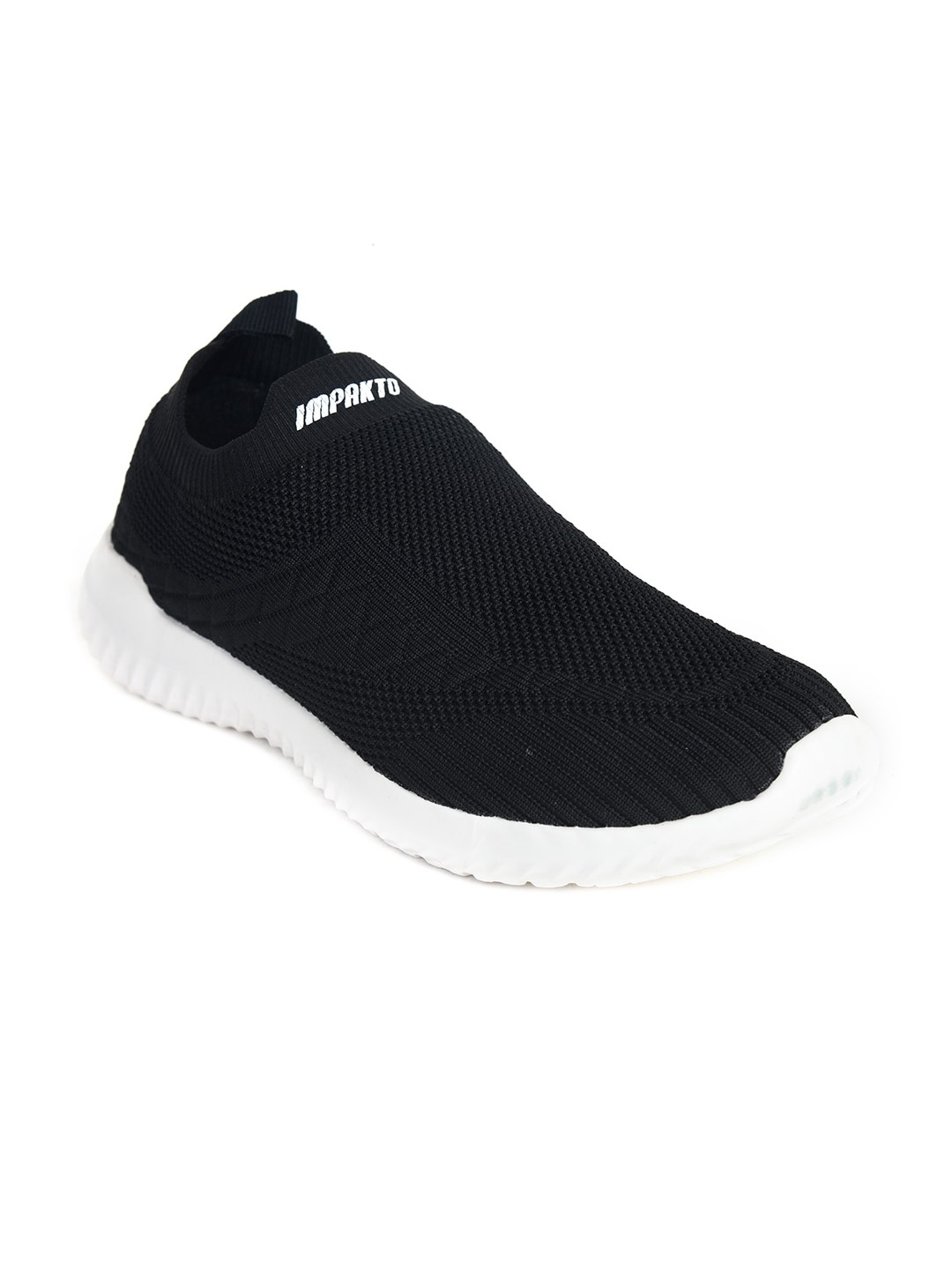 

IMPAKTO Men Black Woven Design Slip-On Sneakers