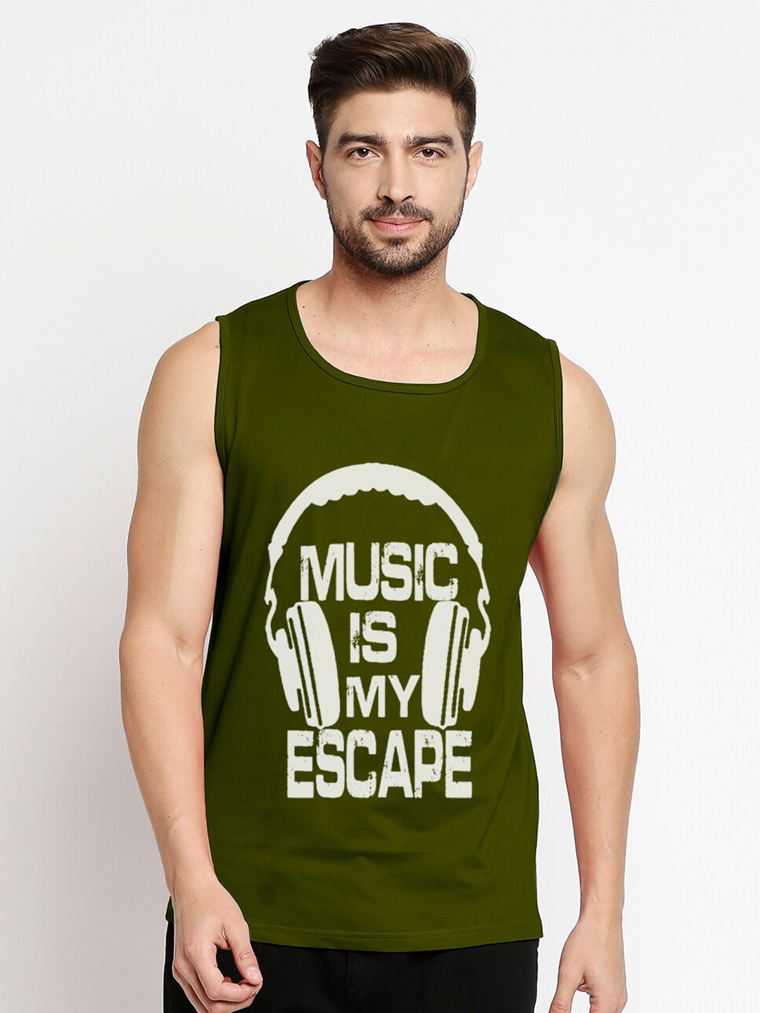 

Blacksmith Men Green Typography Printed Cut Outs Training or Gym T-shirt
