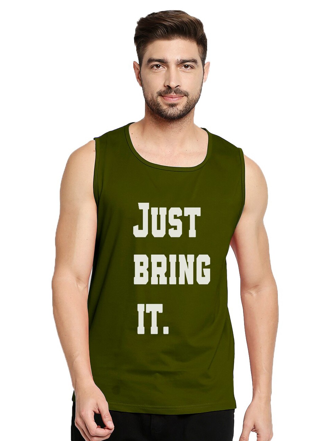 

Blacksmith Men Green Typography Printed Raw Edge Training or Gym T-shirt