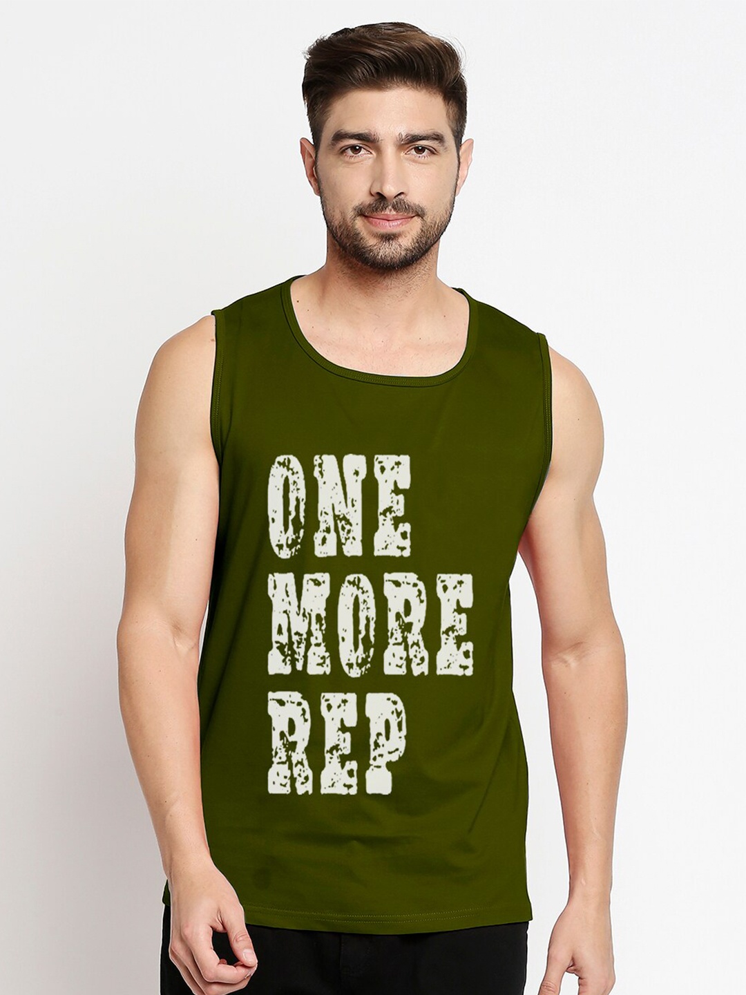 

Blacksmith Men Green Typography Printed Training or Gym Cotton T-shirt