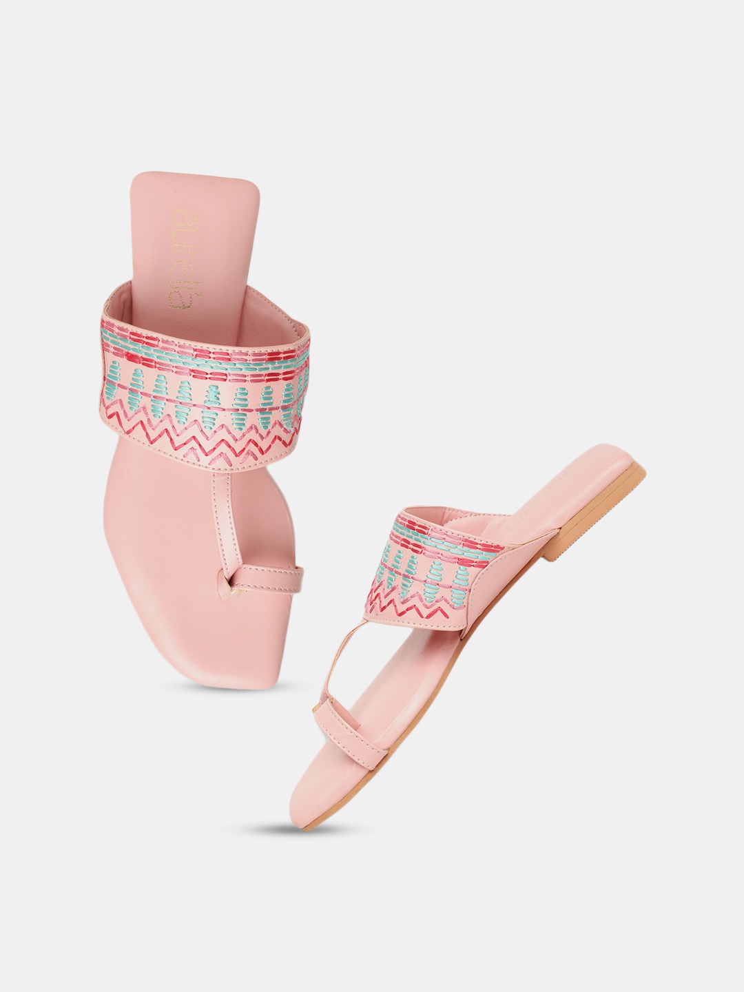 

AURELIA Women Pink Ethnic One Toe Flats
