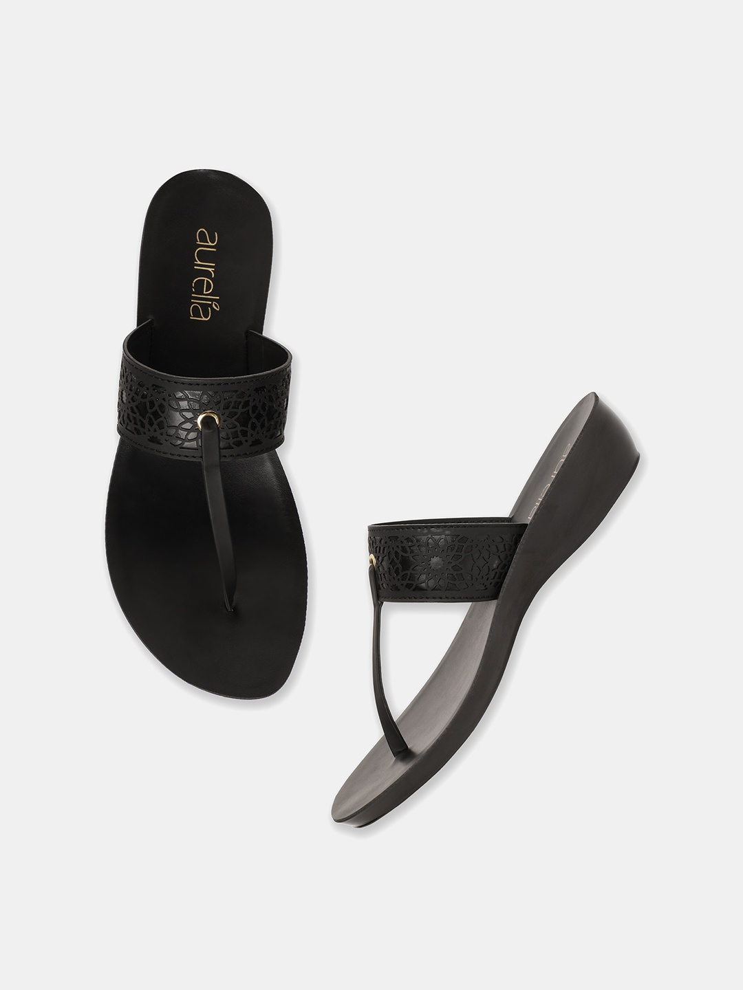 

AURELIA Black PU Comfort Heels