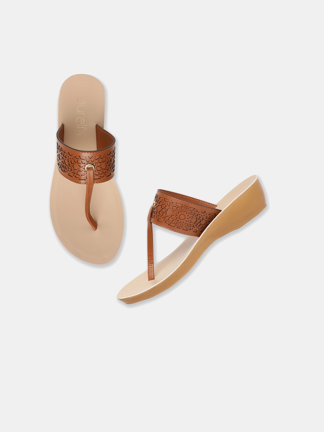 

AURELIA Tan Ethnic Comfort Sandals