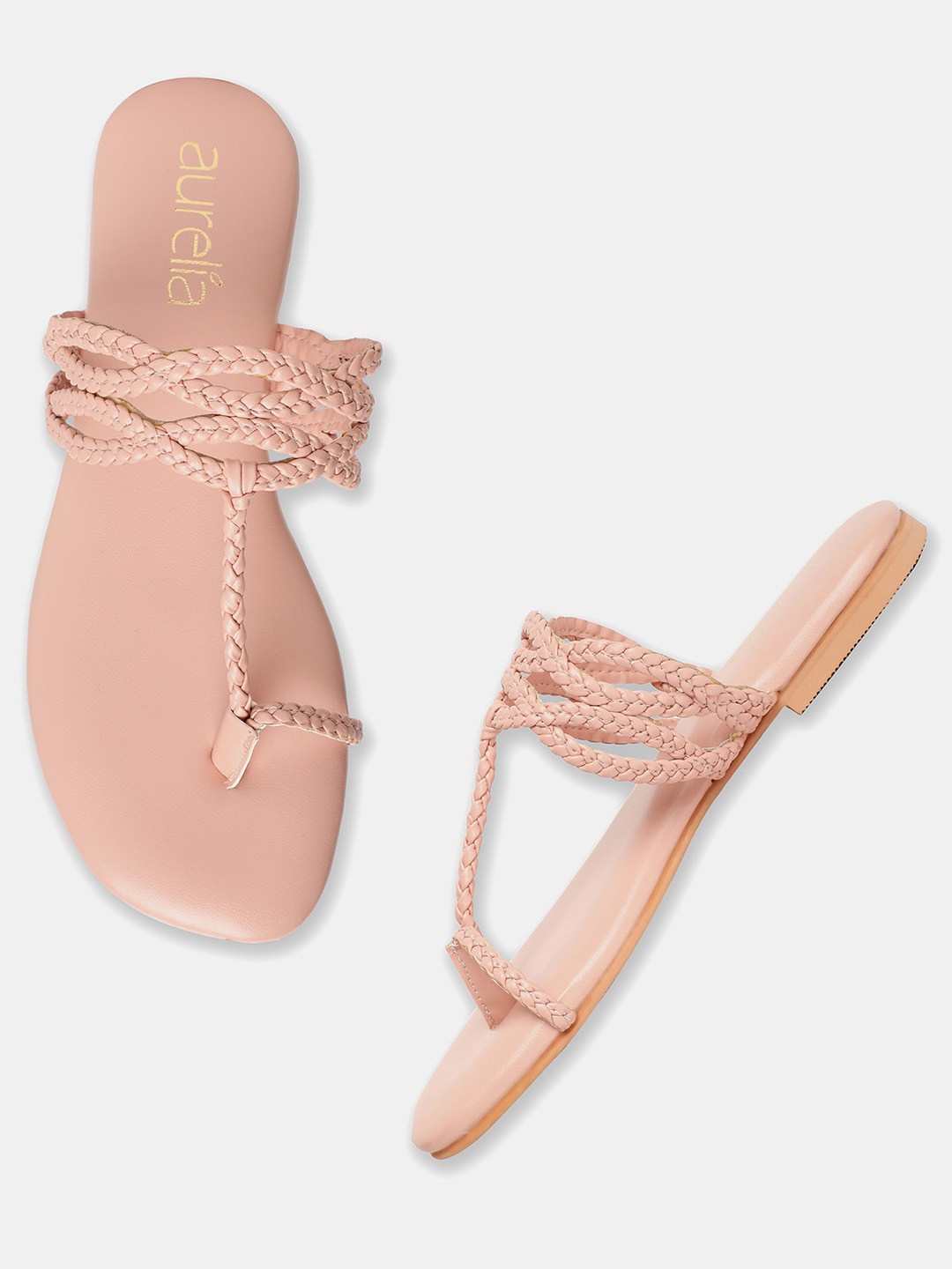 

AURELIA Women Beige Ethnic One Toe Flats