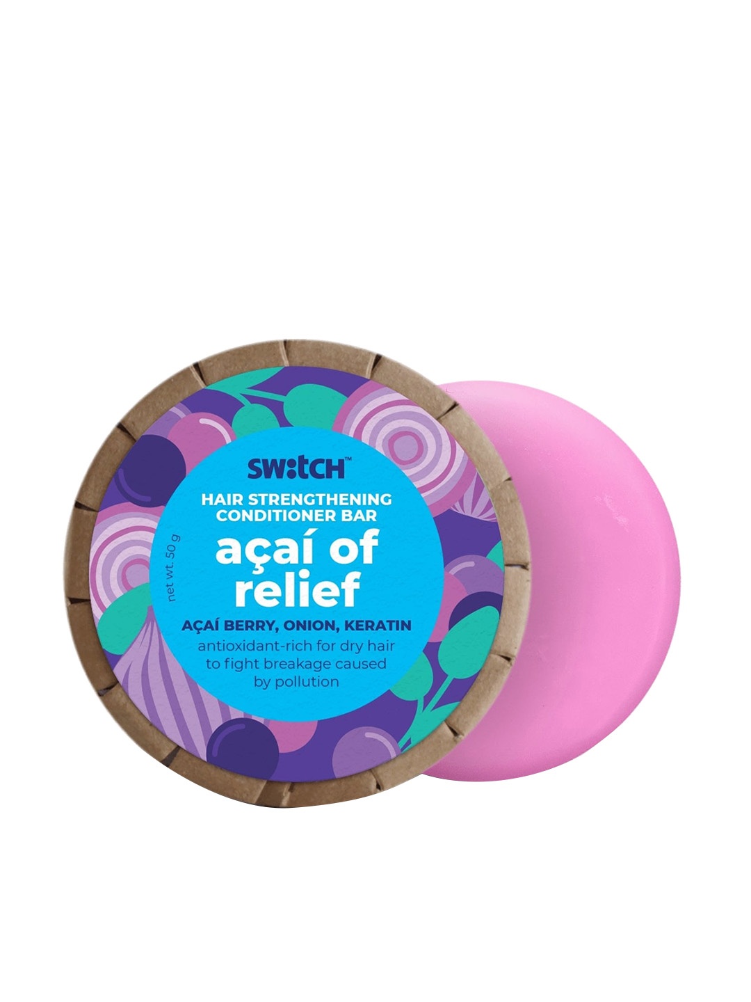 

The Switch Fix Strengthening Acai of Relief Conditioner Bar for Dry Hair - 50g, Pink