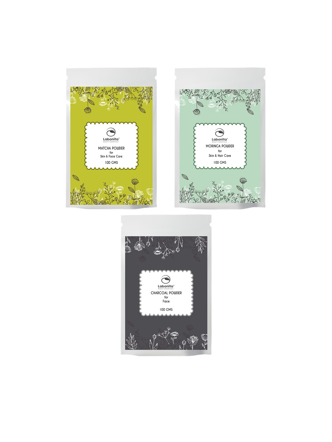 

Labonita Set of 3 Skin Care Powder 100 g each, Black