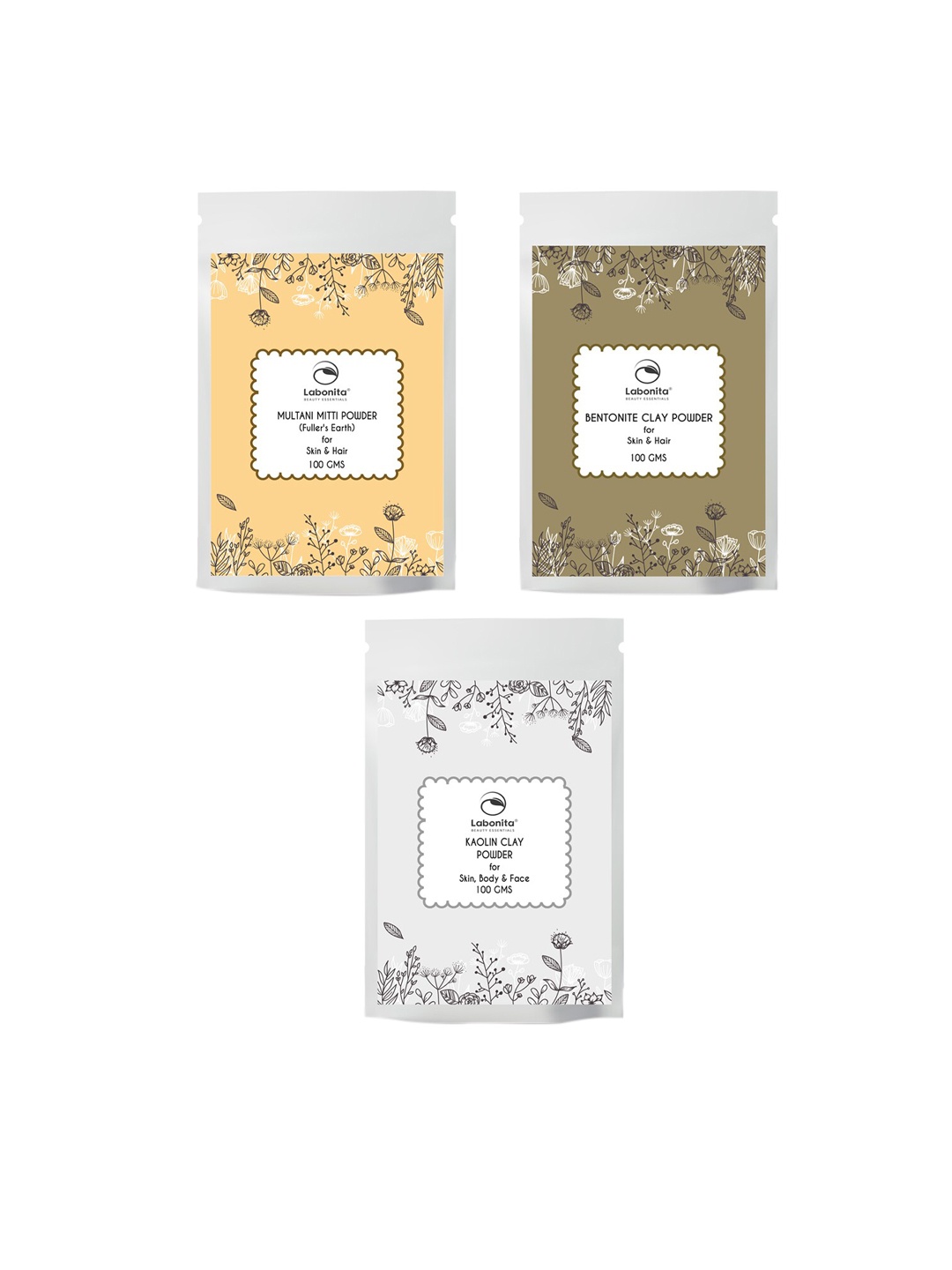 

Labonita Set of 3 Skin Care Powder 100 g each, Yellow