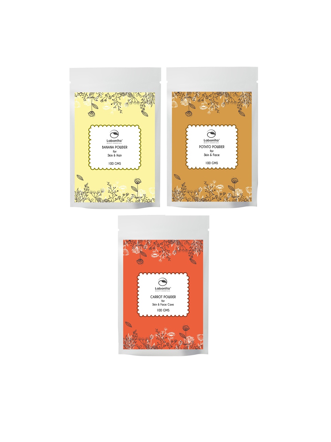 

Labonita Set of 3 Skin Care Powder 100 g each, Red