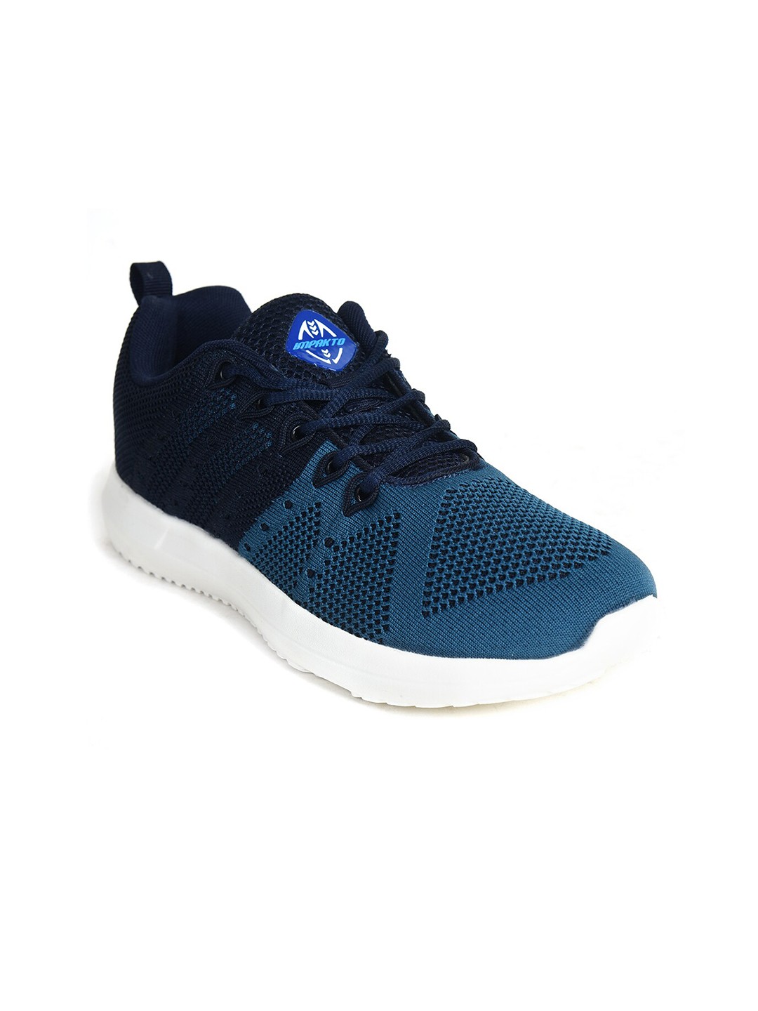 

IMPAKTO Men Navy Blue Mesh Non-Marking Running Shoes