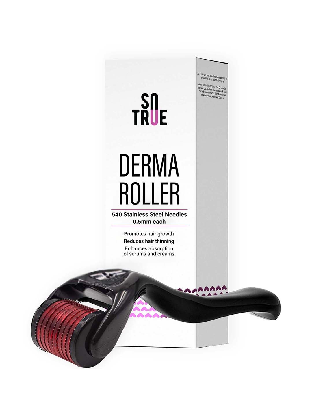 

SOTRUE Unisex Derma Roller with 540 Stainless Steel Needles - Black
