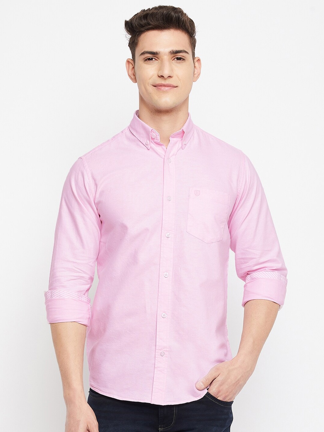 

Duke Men Pink Slim Fit Casual Cotton Shirt