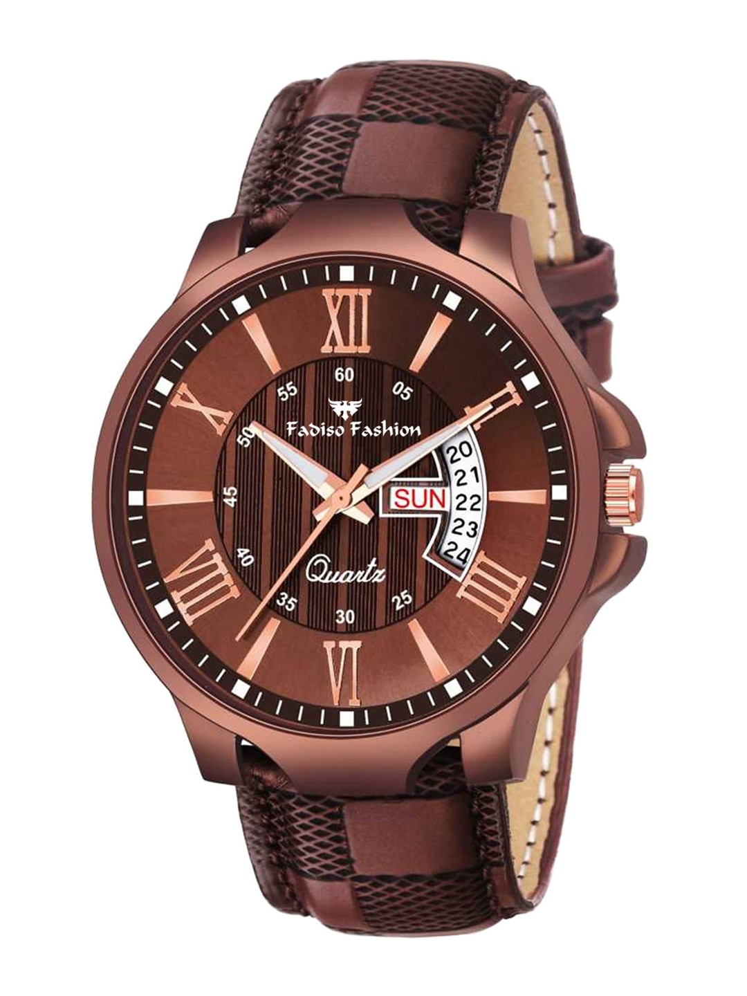 

Fadiso Fashion Men Embellished Dial & Straps Analogue Watch FF-6411 Brown