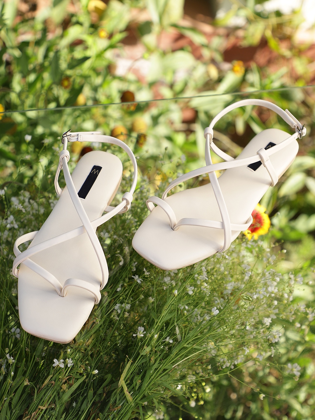 

W Women Beige Coloured PU Open Toe Flats