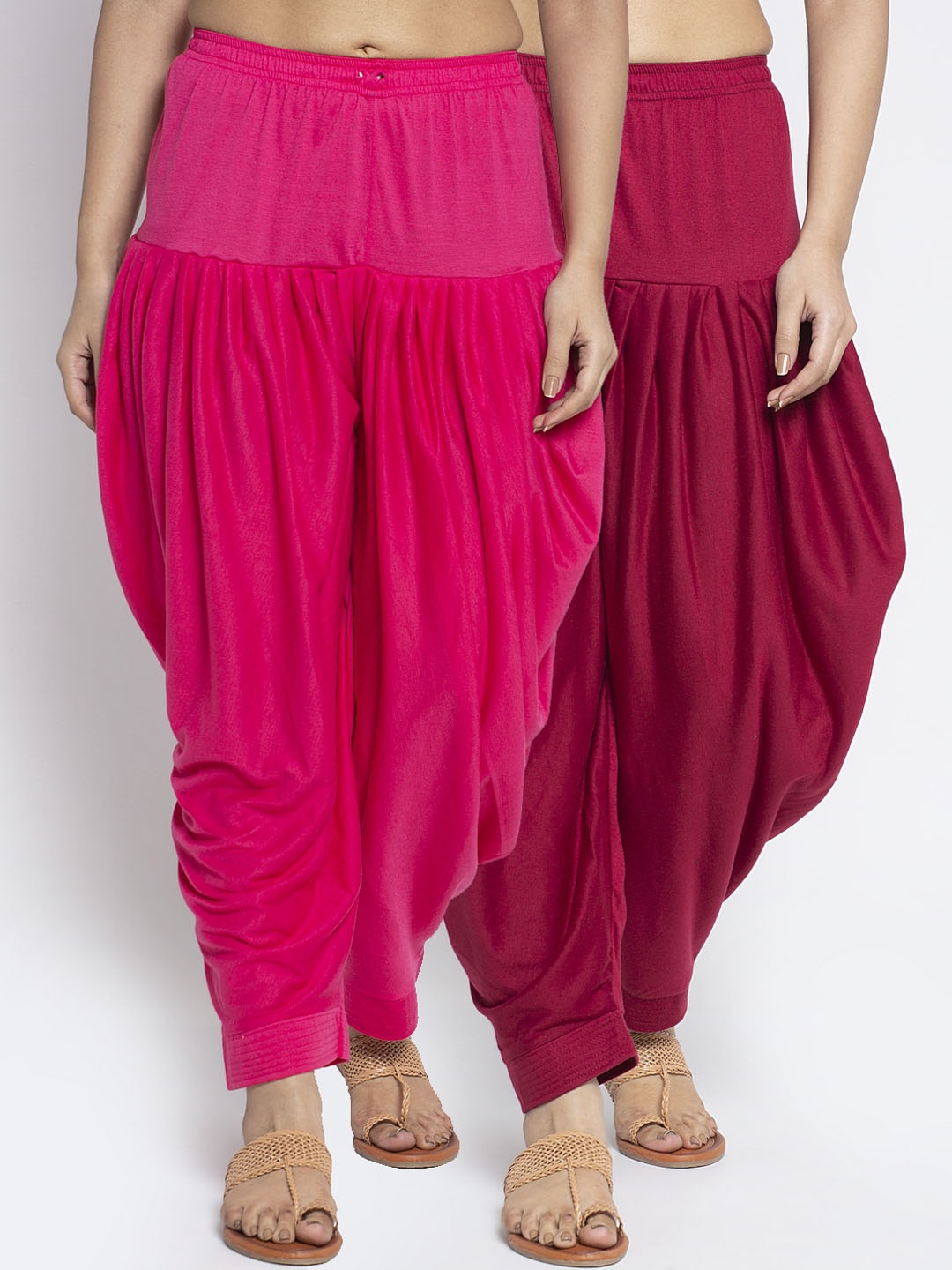

GRACIT Women Pack Of 2 Pink & Maroon Solid Salwar