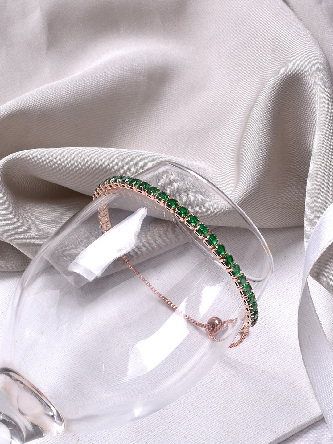

JOKER & WITCH Women Gold-Toned & Green Bangle-Style Bracelet