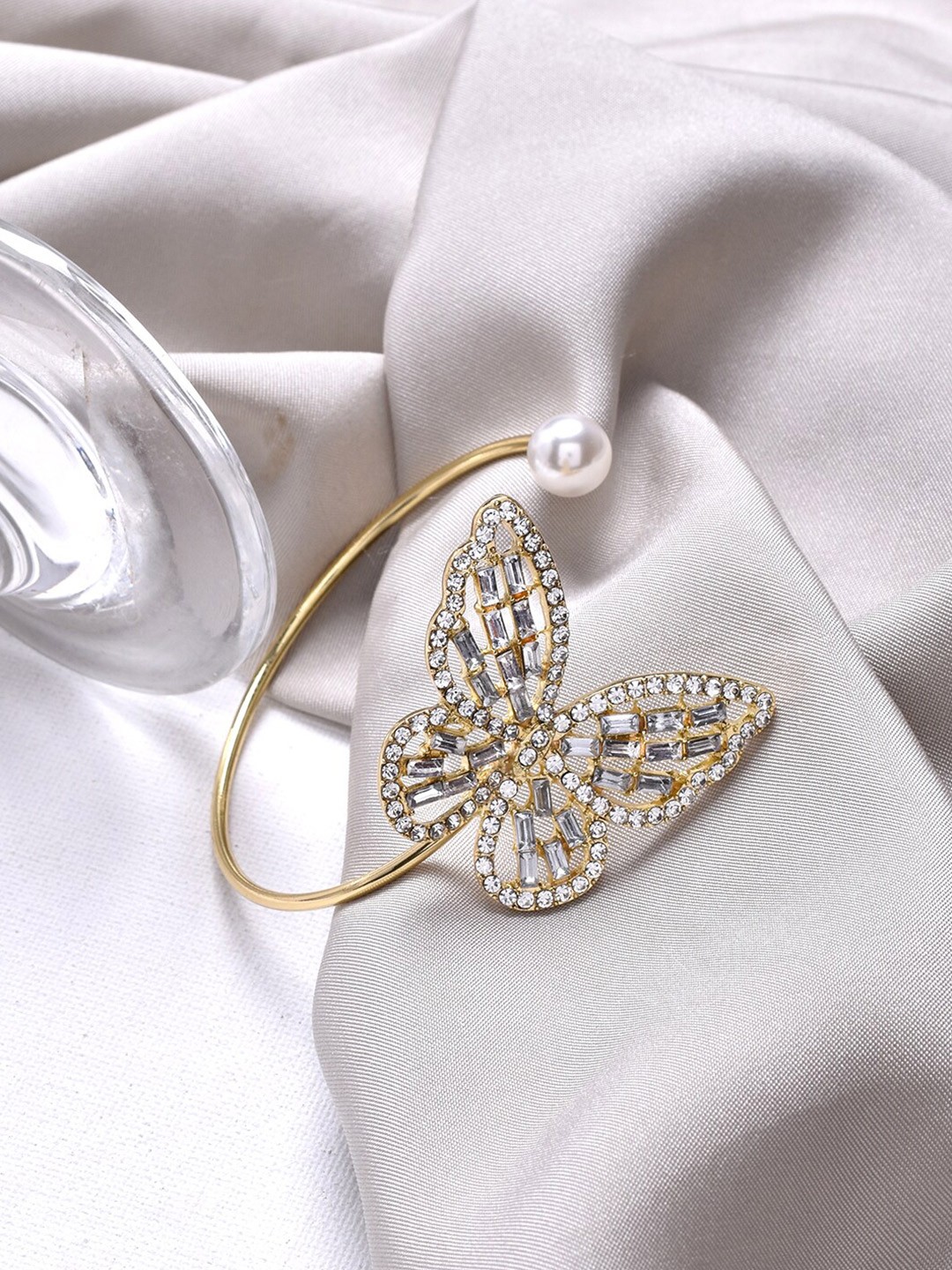 

JOKER & WITCH Women Gold-Toned & White Cuff Bracelet