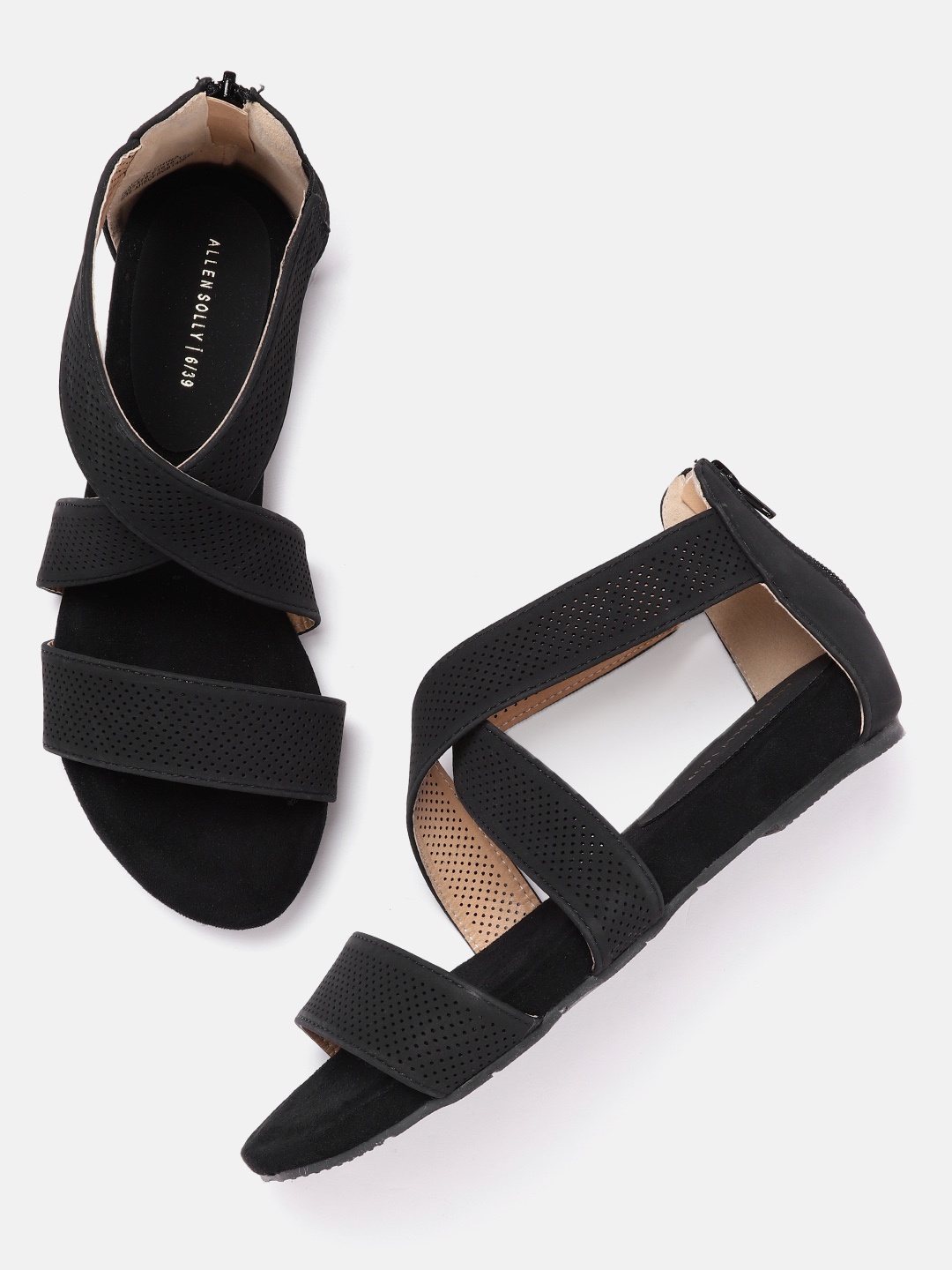 

Allen Solly Women Black Perforated Open Toe Flats
