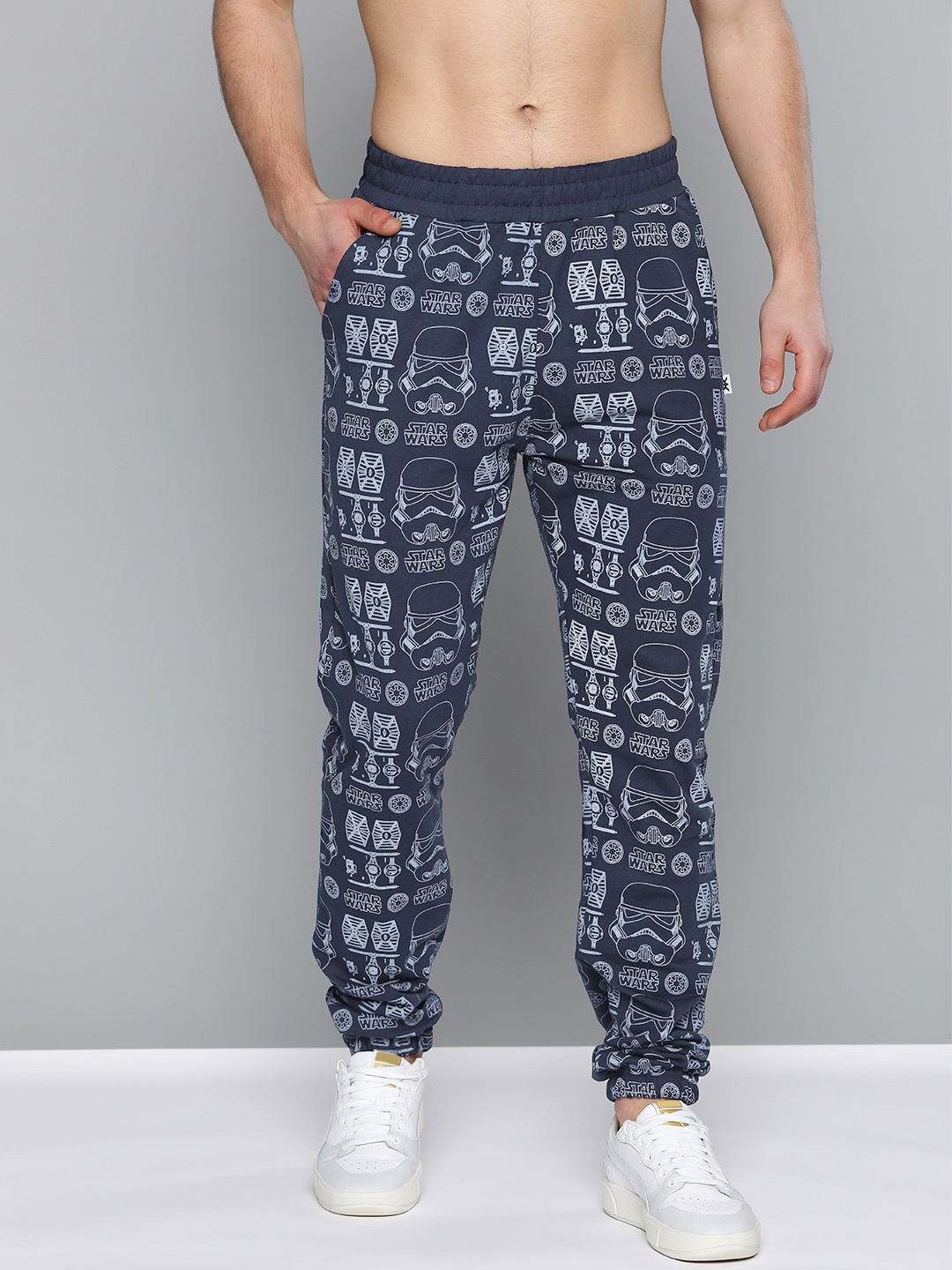 

Kook N Keech Star Wars Men Navy Blue & White Printed Joggers