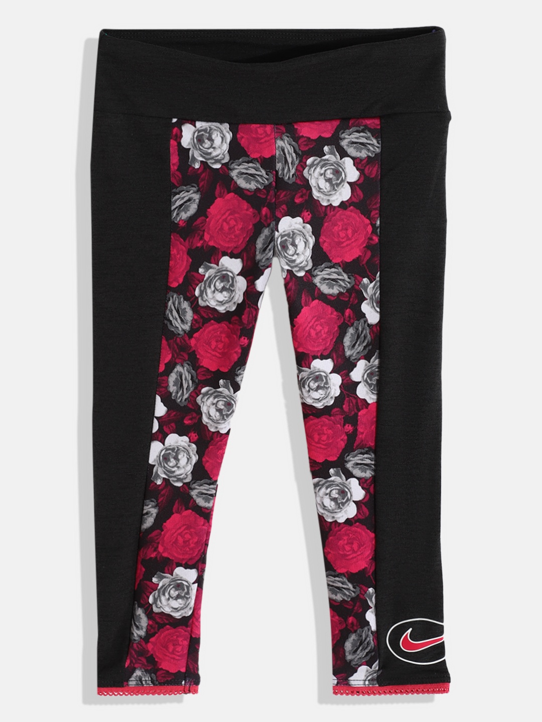 

Nike Girls Black & Red Floral Printed NKG AOP Icon Clash Dri-FIT Tights