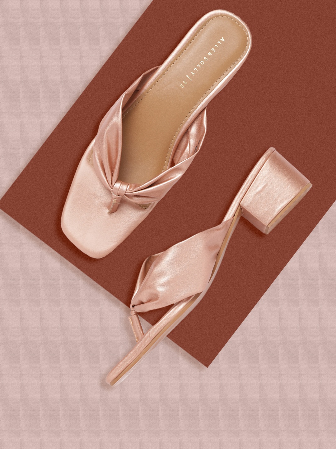 

Allen Solly Rose Gold-Toned Knot Detail Block Heels