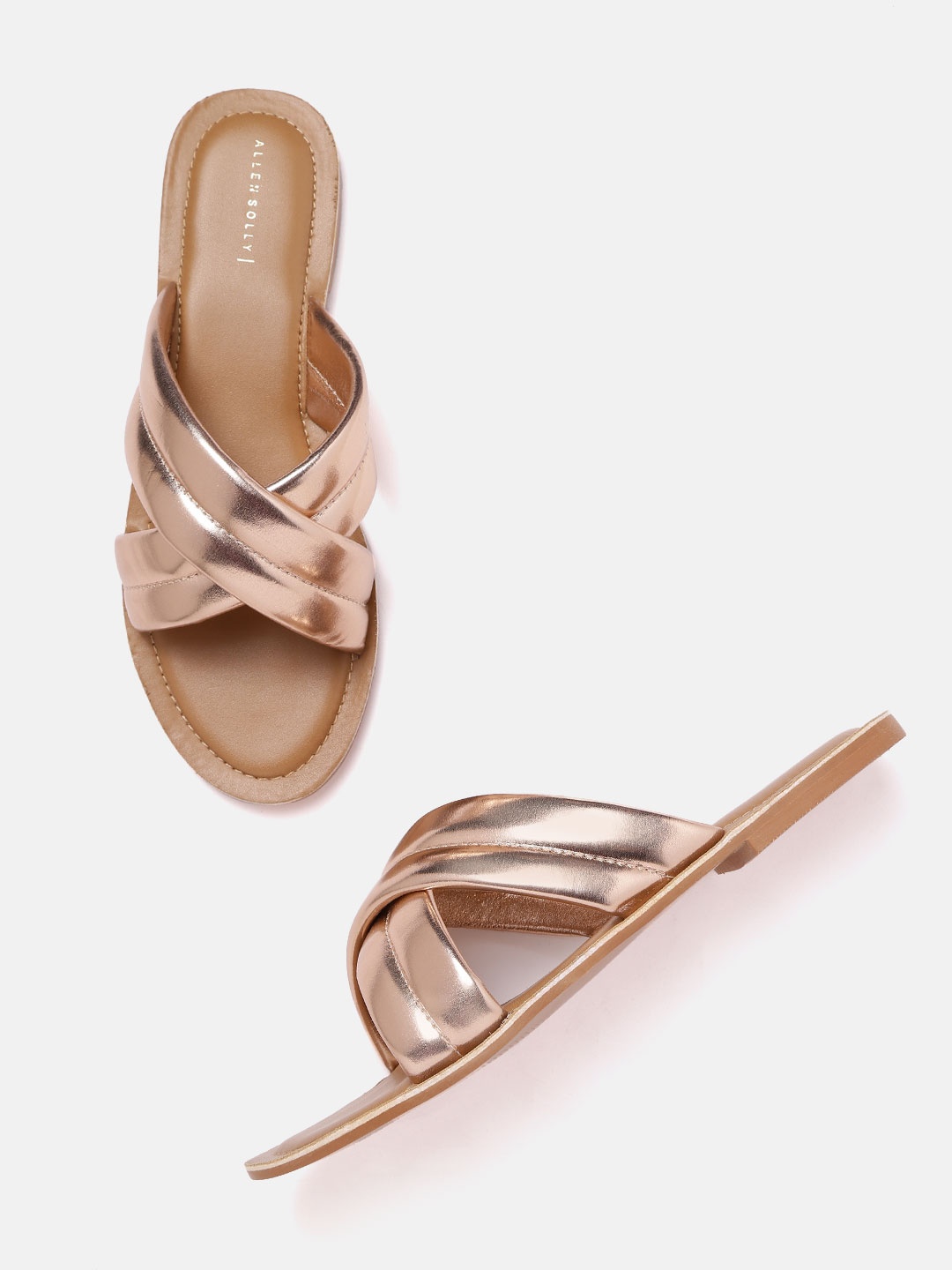 

Allen Solly Women Rose Gold-Toned Solid Open Toe Flats