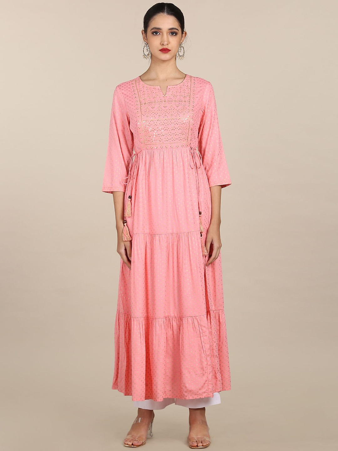 

Anahi Women Pink Printed Anarkali Kurta