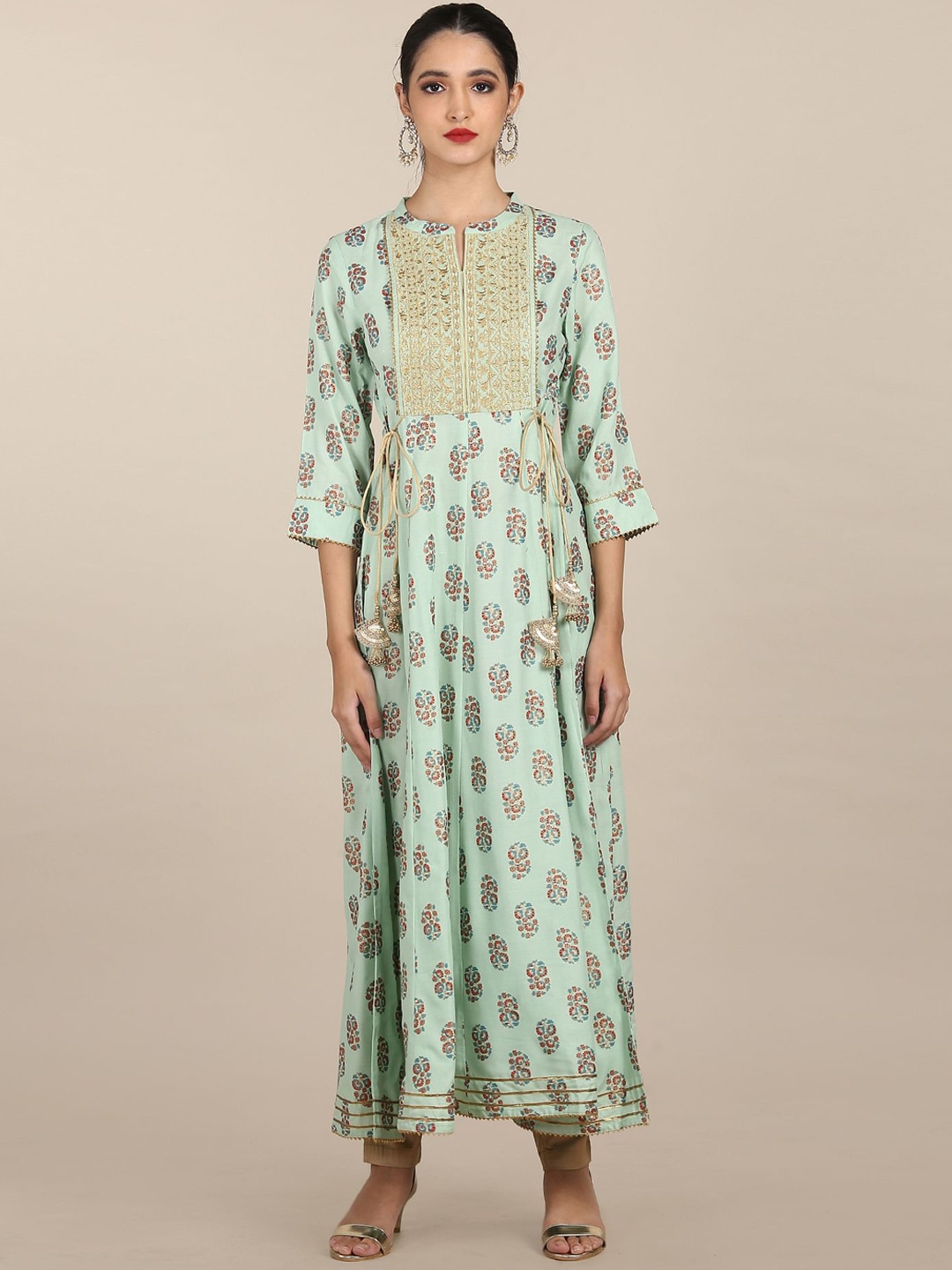 

Anahi Women Green Printed Anarkali Kurta