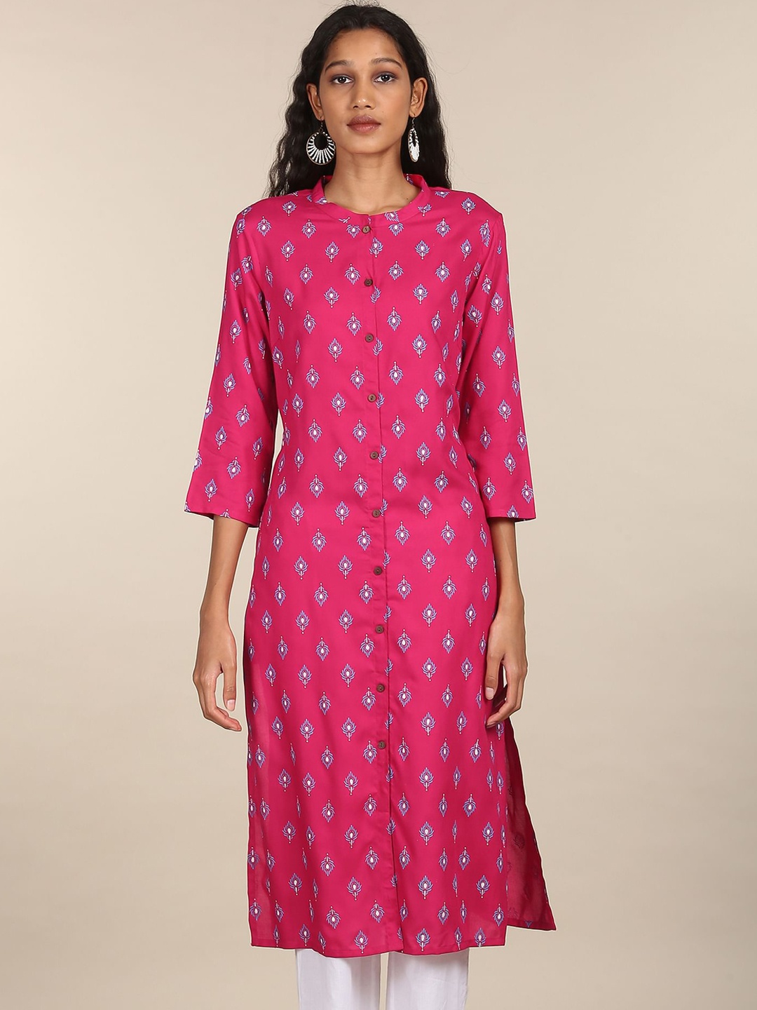 

Karigari Women Fuchsia Printed Kurta