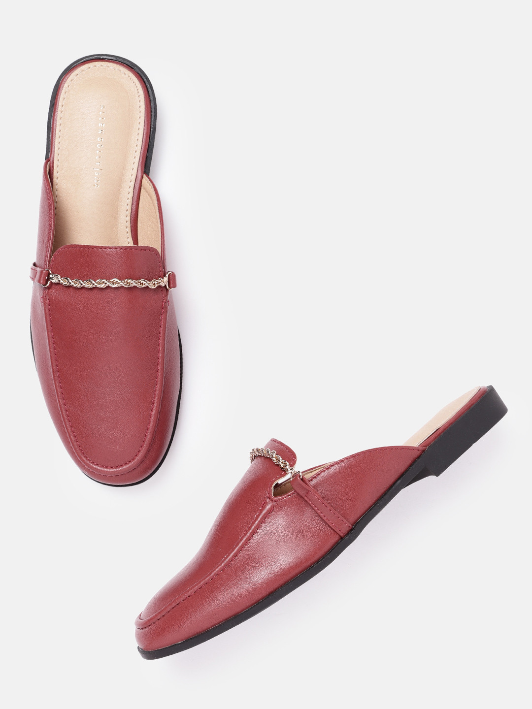 

Allen Solly Women Maroon Solid Mules