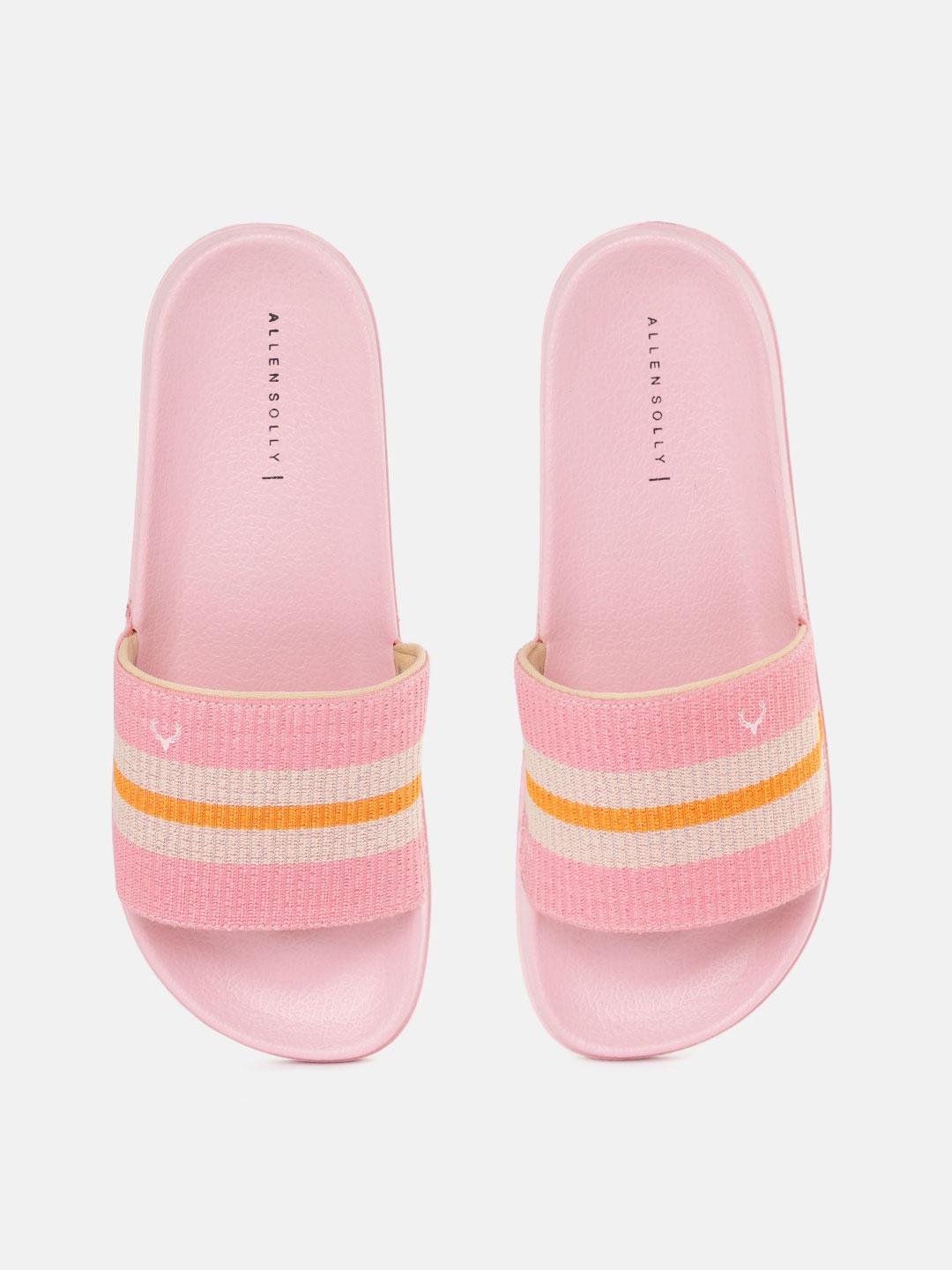 

Allen Solly Women Pink & Beige Striped Sliders