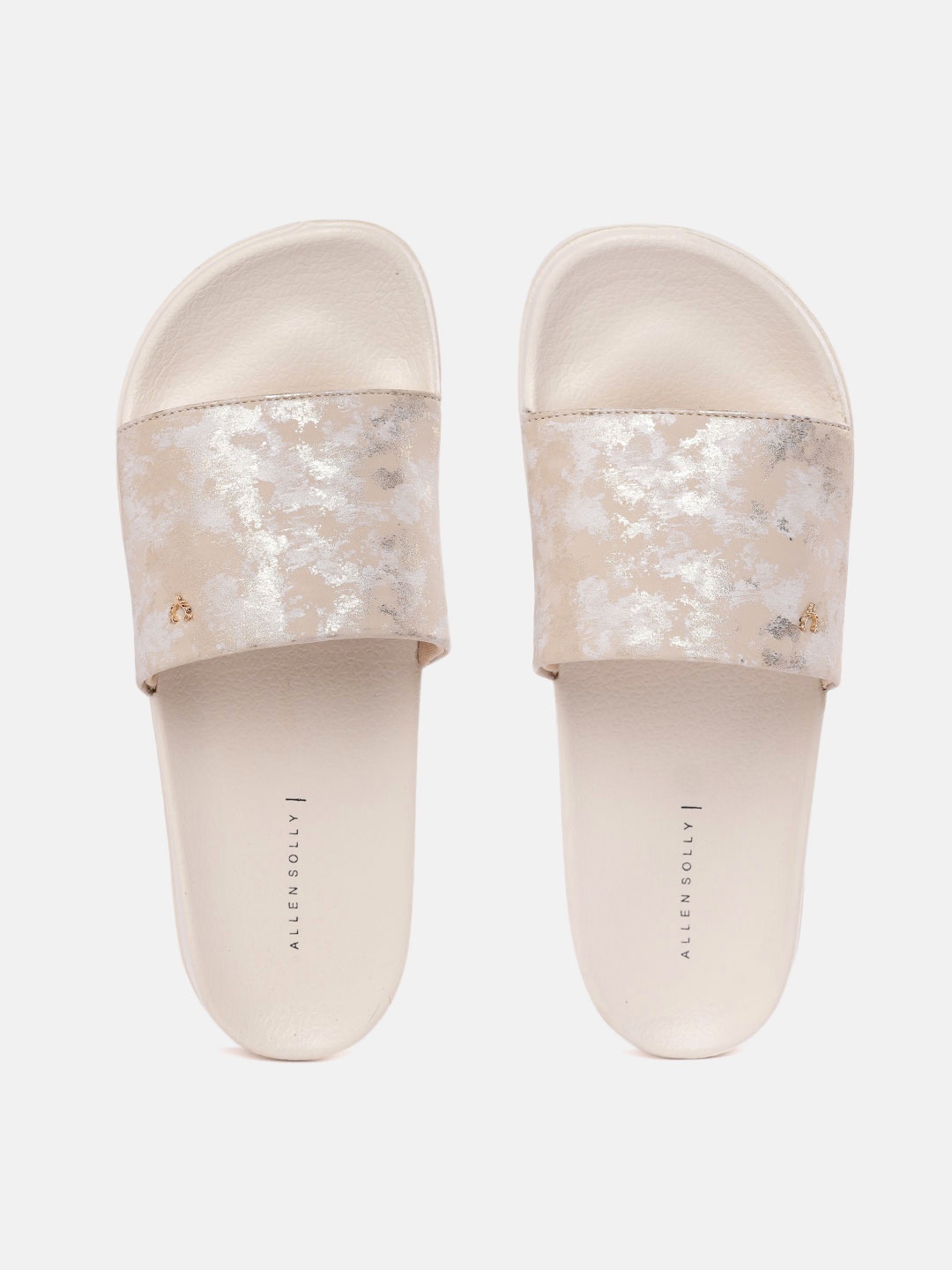 

Allen Solly Women Beige & Gold-Toned Printed Sliders