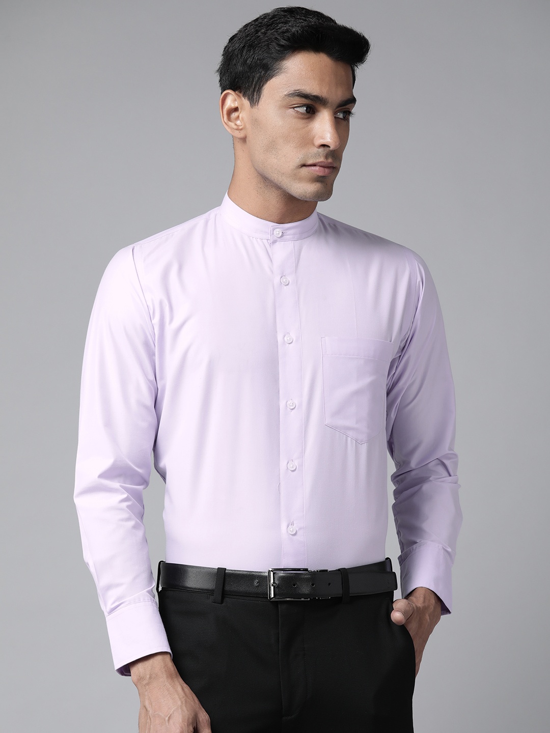 

Shaftesbury London Men Purple Smart Slim Fit Semiformal Shirt