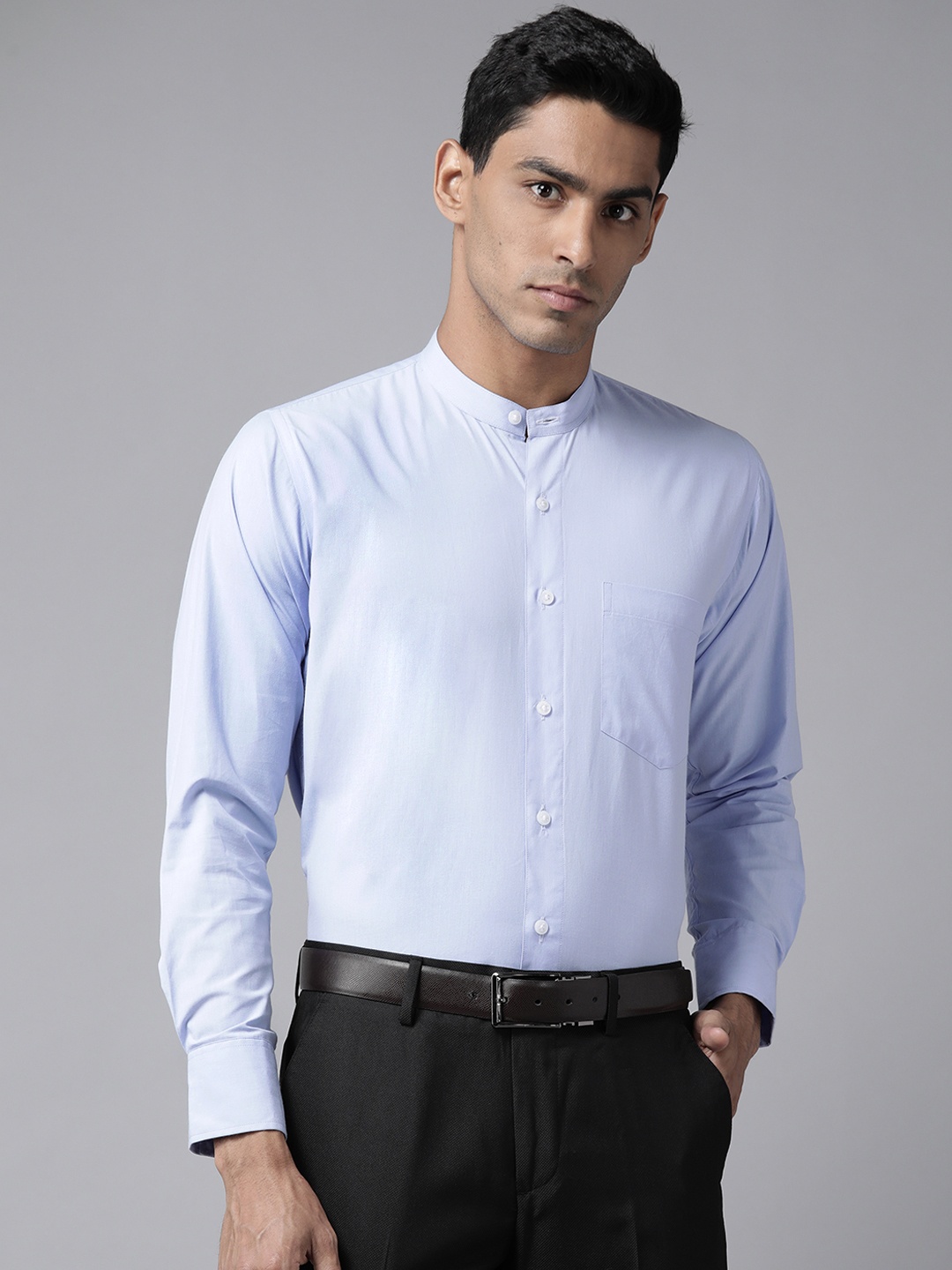 

Shaftesbury London Men Blue Smart Slim Fit Semiformal Shirt