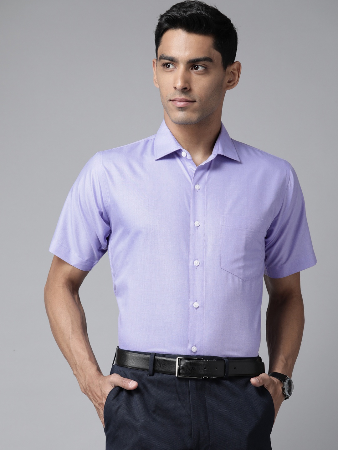 

Shaftesbury London Men Blue Smart Slim Fit Semiformal Shirt