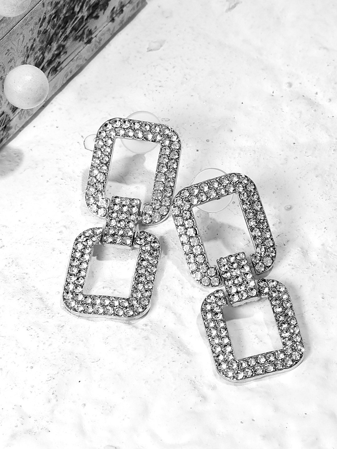

Kazo Silver-Plated Contemporary Studs Earrings