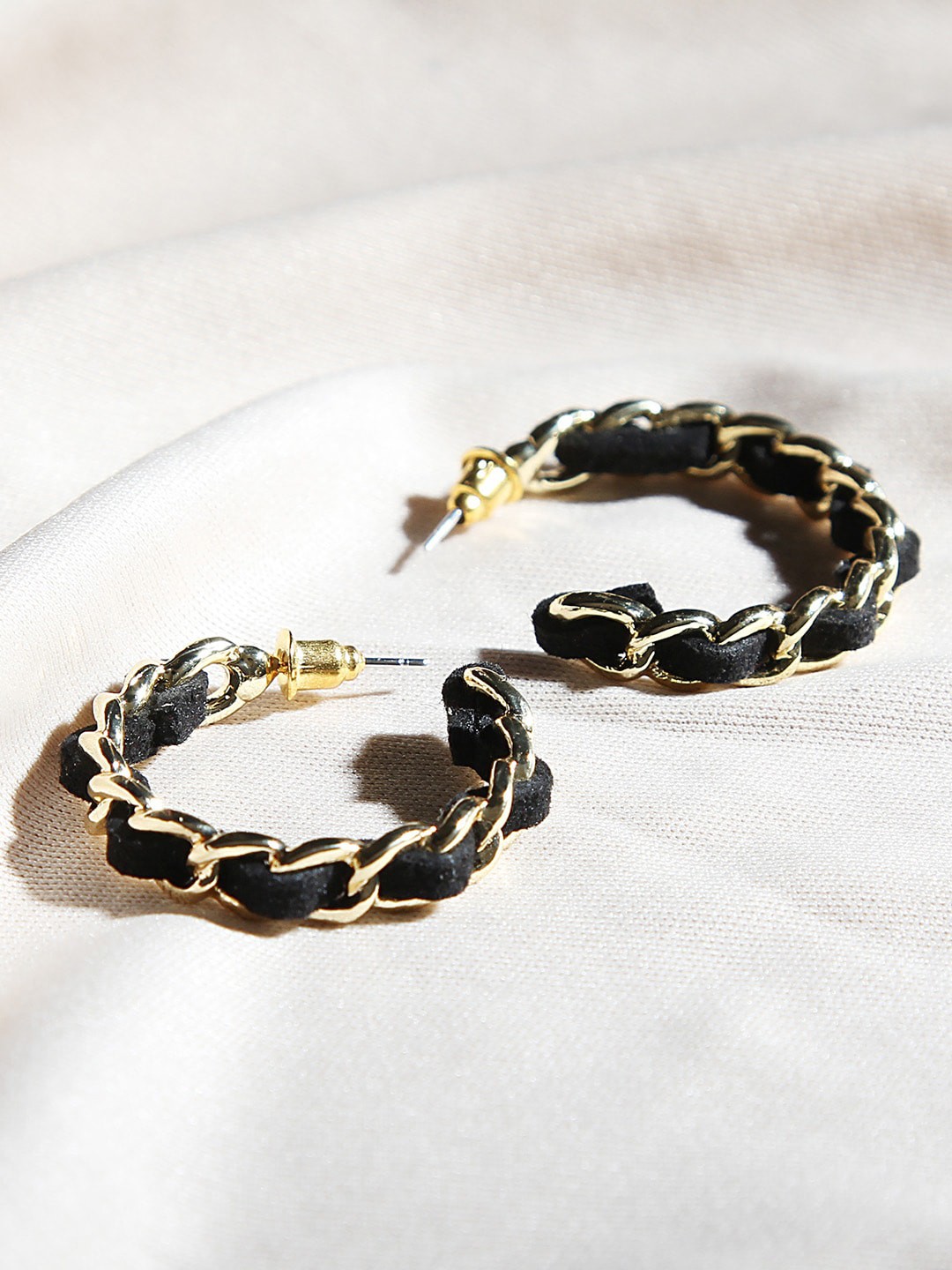 

Kazo Gold-Plated Contemporary Half Hoop Earrings
