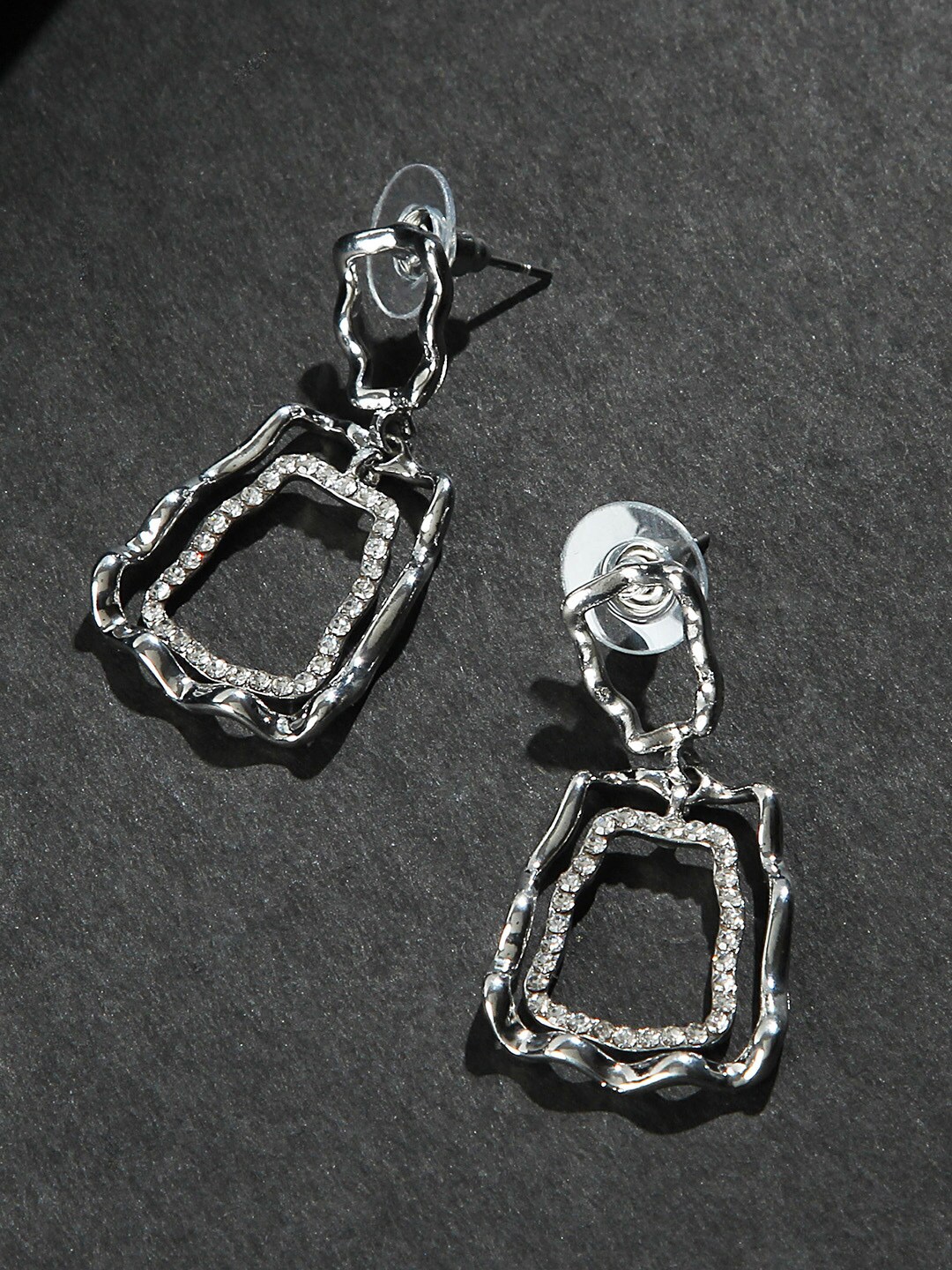 

Kazo Silver-Plated Contemporary Drop Earrings