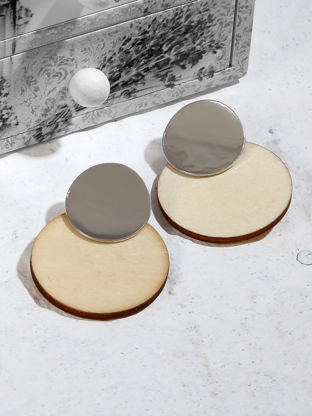 

Kazo Women Silver-Toned Contemporary Drop Earrings