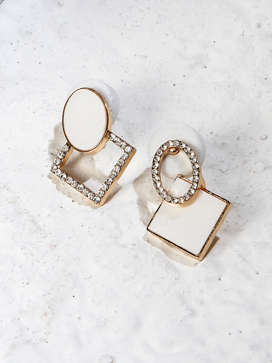 

Kazo Gold-Plated Contemporary Reverse Design Drop Earrings